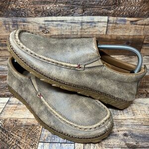 Twisted X Loafers Womens 11 M Brown Leather Moc Toe Bomber Slip On Shoes WZXS001